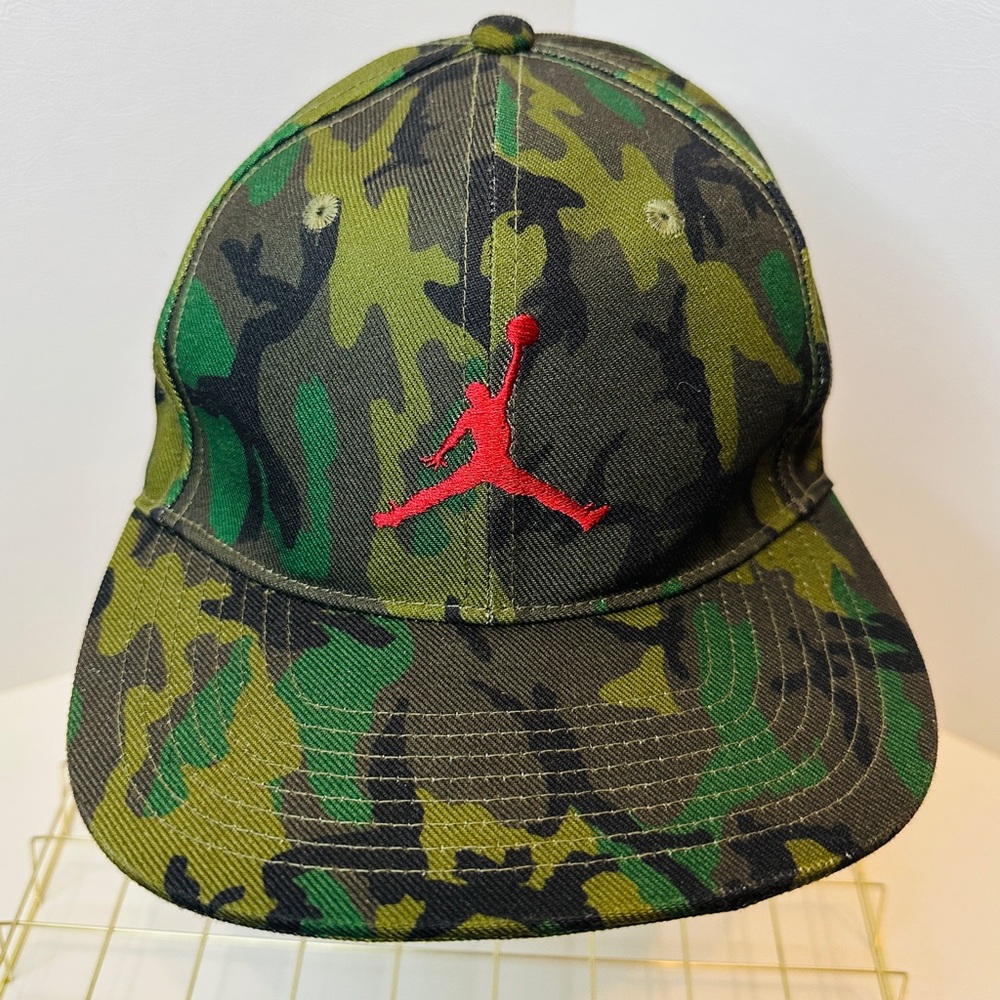 Jordan Green Camo Snapback Cap Hat  Embroidered Jump Man Youth Size
